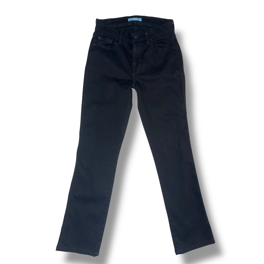 7 For All Mankind True Black Kimmie Straight Leg Jeans Womens Size 28